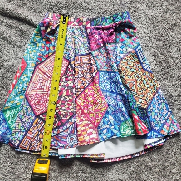 Vibrant Mosaic High Low Skirt Size S - Picture 5 of 8